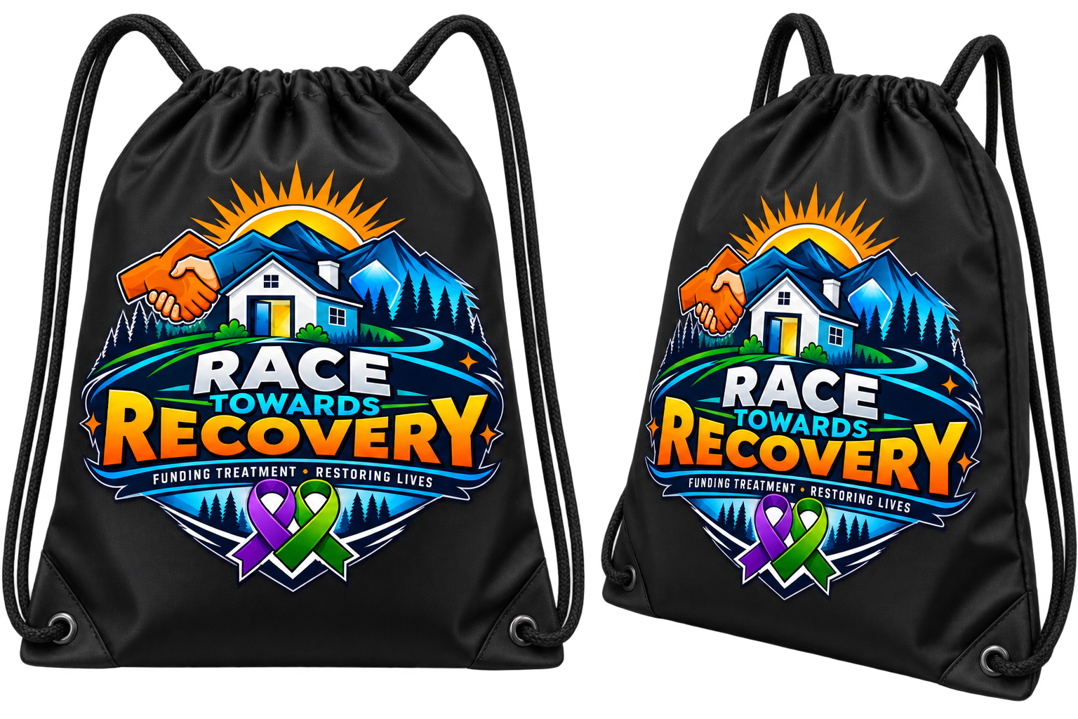 Logo Drawstring Bag — Race Towards Recovery merchandise