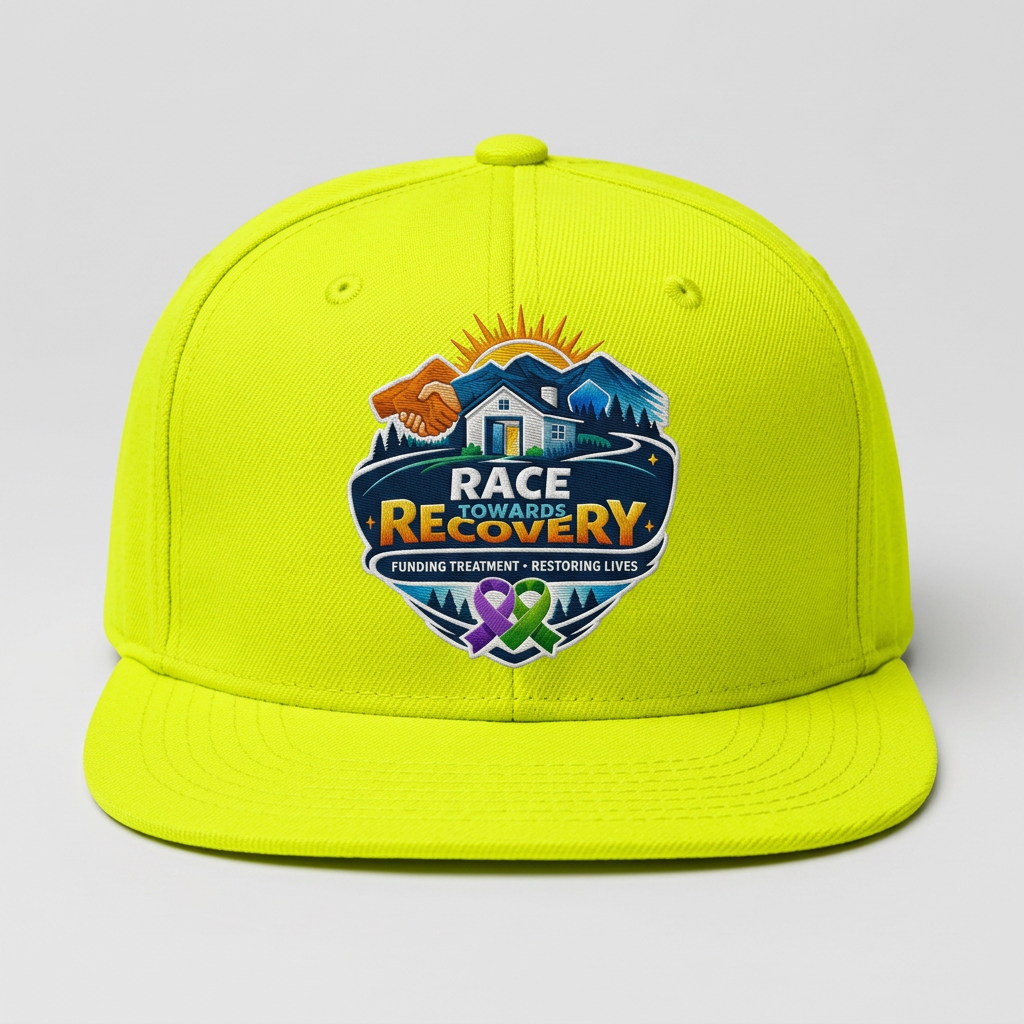 Neon Yellow Snapback — Race Towards Recovery merchandise